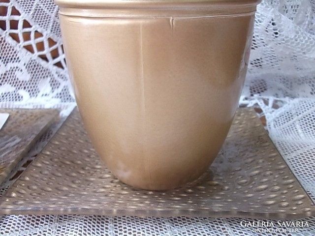 Elegant gold-bronze flowerpot with flowerpot m 10 cm