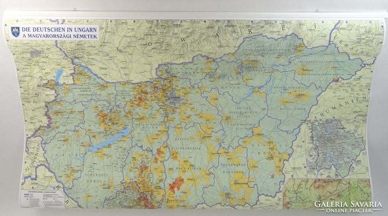 0P179 Magyarországi németek térkép 73 x 109 cm