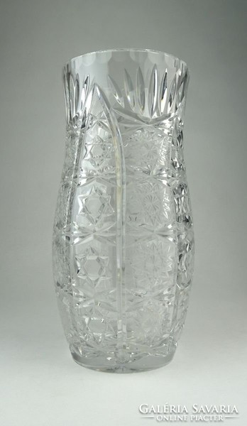 0P371 Vastag falú csiszolt kristály váza 25 cm