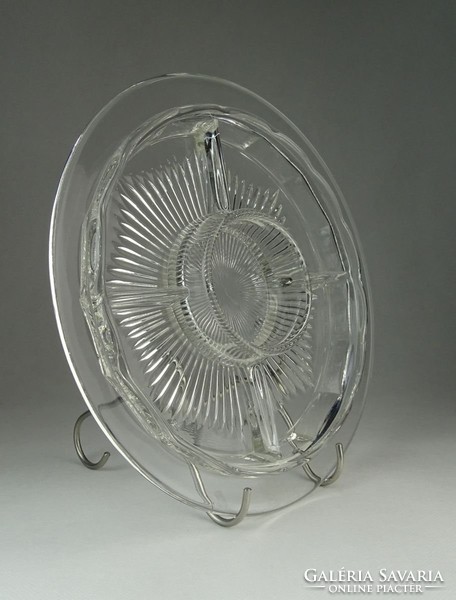 0P381 Régi üveg asztalközép kínáló nassos tál