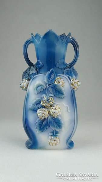 0P401 Régi szeder díszes porcelán váza 15 cm