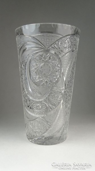 0P422 Csiszolt üveg kristály váza 24.5 cm