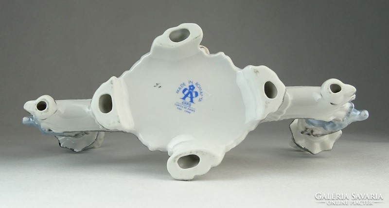 0P430 Jelzett angyal díszes porcelán gyertyatartó