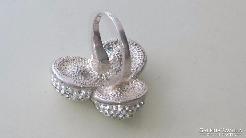 Ezüst gyönyörű impozáns, dekoratív gyűrű cirkonkövekkel 925 
