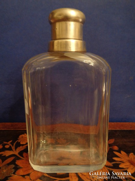 Polished silver glass bottle circa 1900