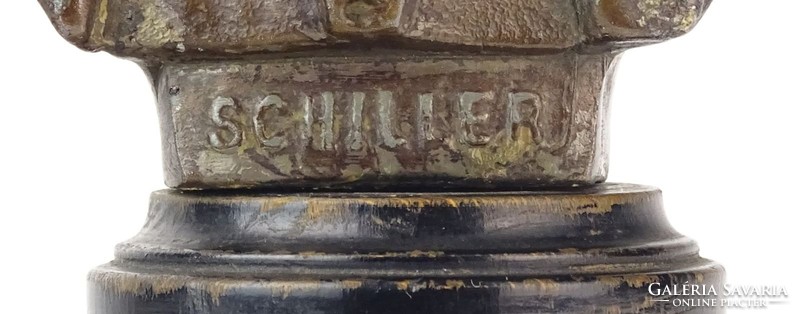 0P518 Antik Schiller bronzírozott mellszobor