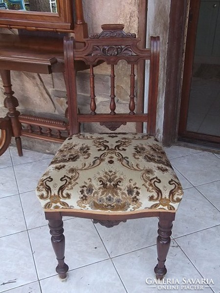 Antik-neoreneszánsz - szék -felújítva, stabil, masszív, rugós, plüss kárpittal
