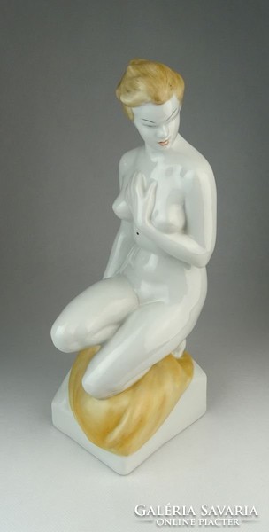 0P583 Hollóházi porcelán női akt szobor 29 cm