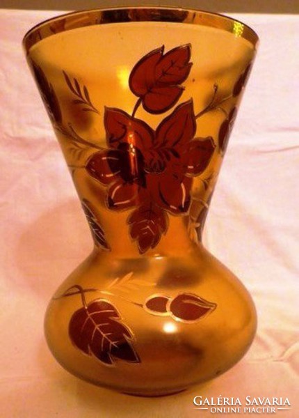 Gilded crystal glass vase