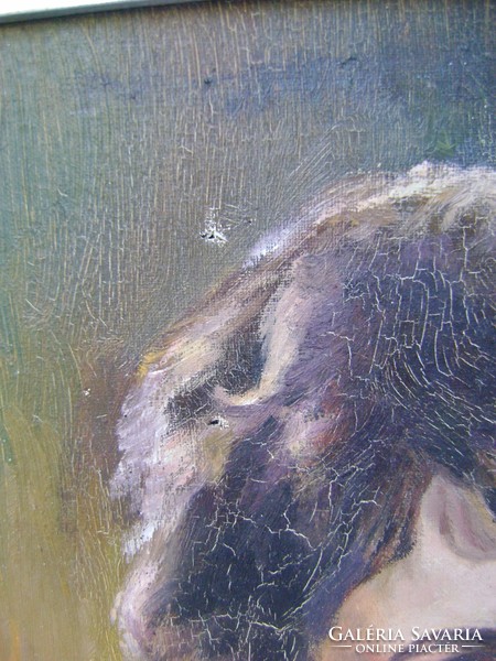 Női portré olajfestmény szignózott