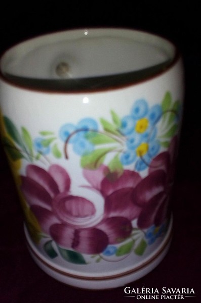 Beautiful 7 dl glossy ceramic jug, cup with sour cream, jug 12 cm high, marked