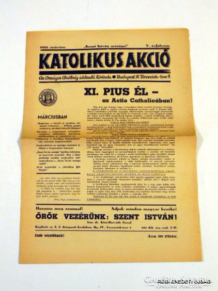 KATOLIKUS AKCIÓ 1939 március 1482