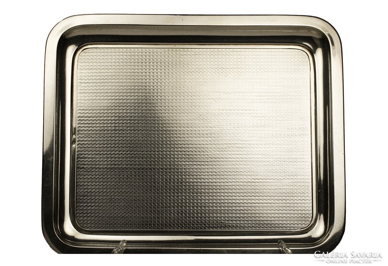 Silver tray with engraved decoration