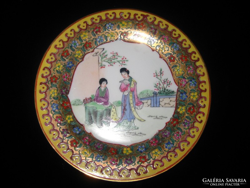 Oriental decorative plate, 21 cm diameter, 3 pcs., hand painted, marked items