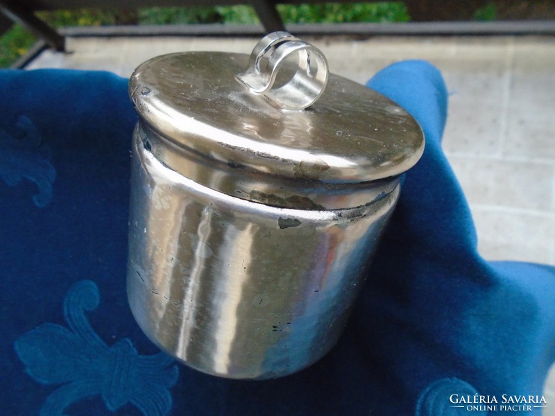 Wmf mid century silver-plated lid hammered sugar cube holder box with stylish clip holder on top
