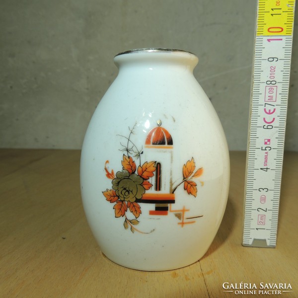 Zsolnay porcelain decorative vase with floral pattern