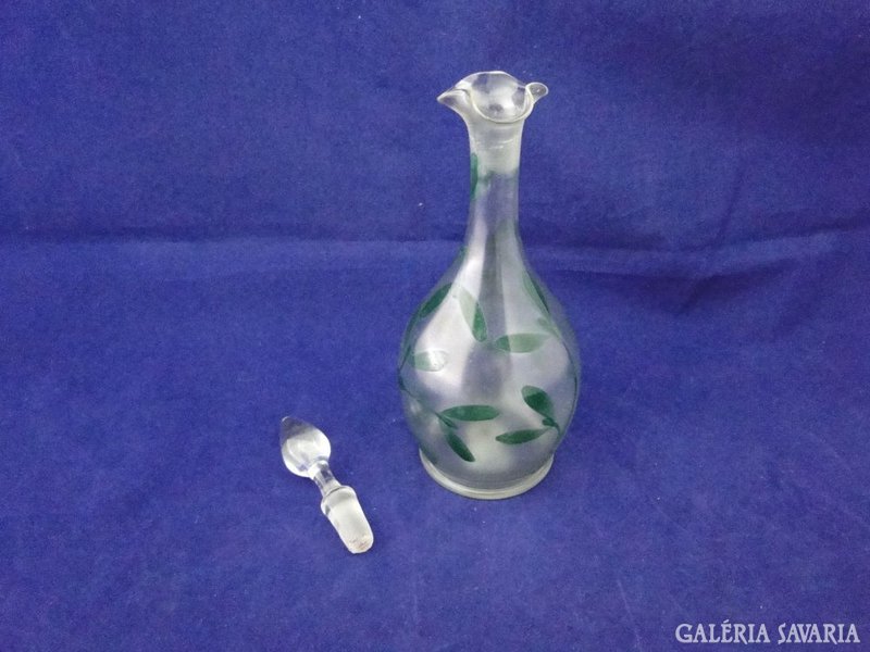 8116 Antik festett fújt üveg palack dugóval 24 cm