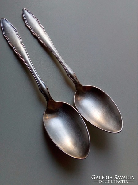 Antique art nouveau wellner 100 silver-plated teaspoons 2 pieces 14.5 cm