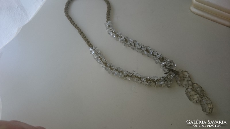 Hegyikristály (valódi) gyönyörű régi nyakék nyaklánc 
