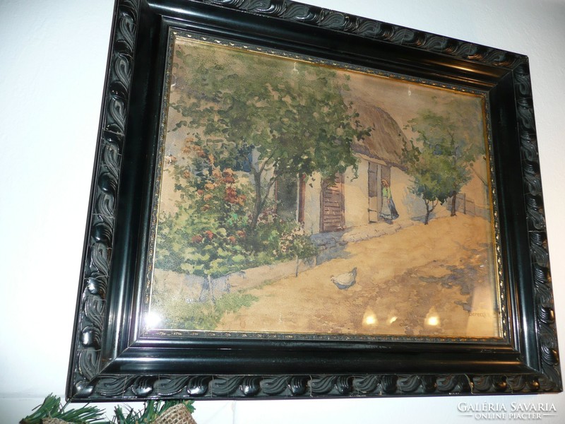 Károly Bereczk's painting in a beautiful frame 49 * 40 cm