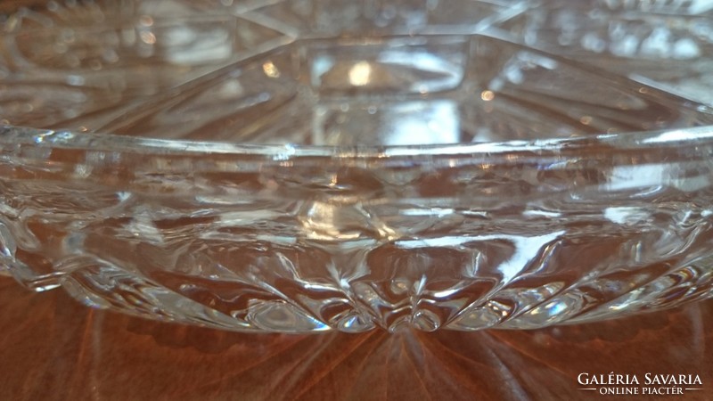 Beautiful, practical, cut lead crystal serving bowl/serving tray divided into 7 parts, flawless