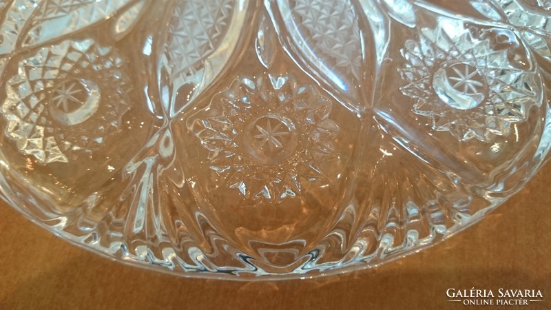 Beautiful, practical, cut lead crystal serving bowl/serving tray divided into 7 parts, flawless