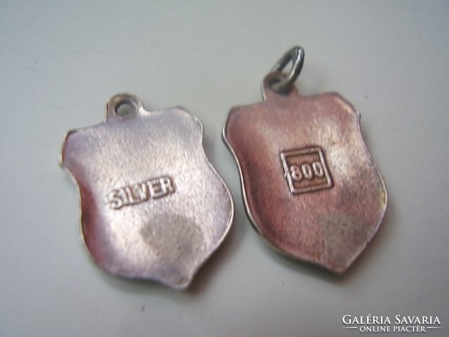 Silver fire enamel pendants