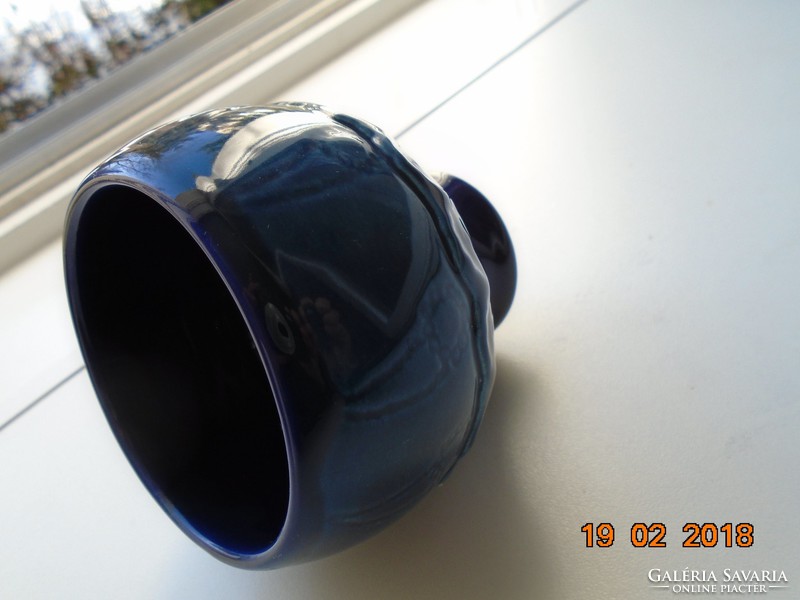 Very rare rosenthal bjorn wiinblad cobalt blue embossed cup studio line
