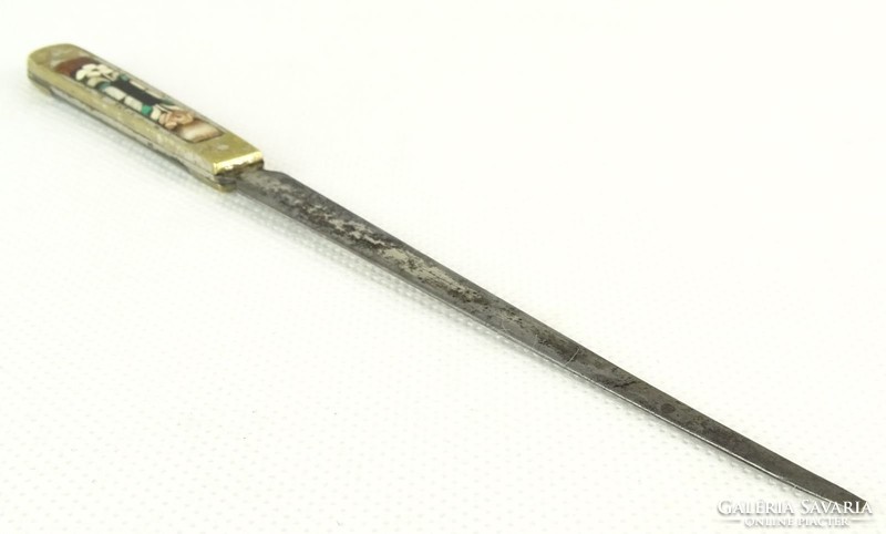0Q138 Régi gyöngyház díszes levélnyitó kés 18.5 cm