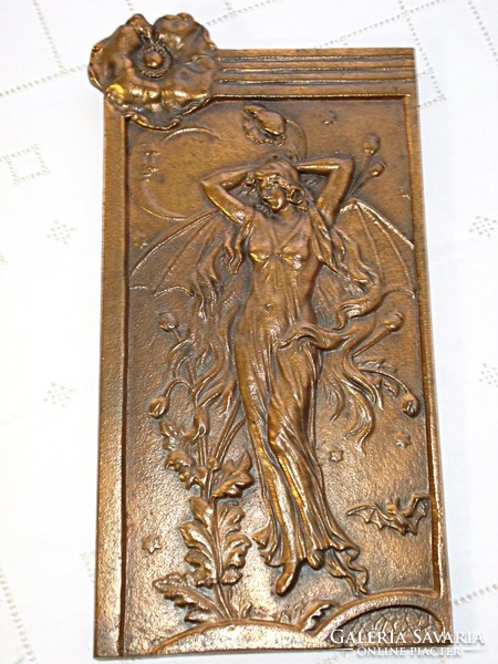 Allegory of the dream, art nouveau wall plaque