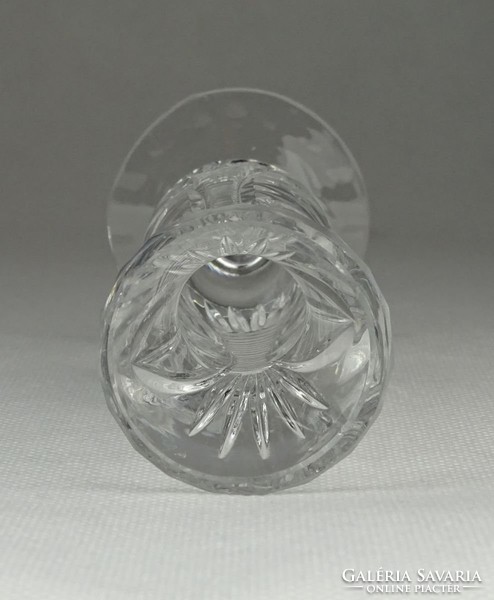0P982 Régi csiszolt üveg ibolyaváza 15 cm