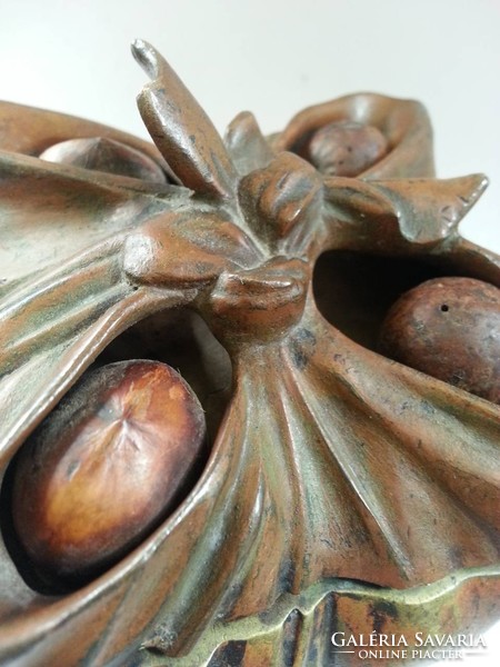 Különleges, festett bécsi bronz batyu formájú tintatartó