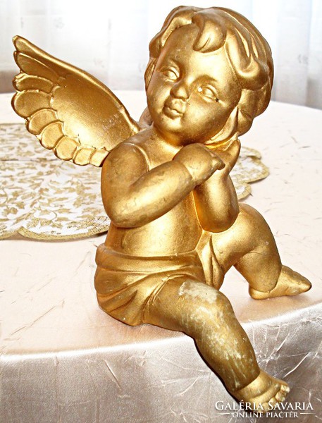 Gilded ceramic angel