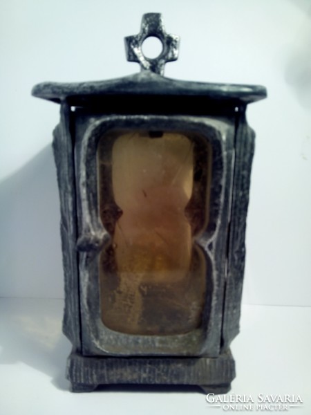 Antique pewter Art Nouveau candlestick unique grave lamp (grave lamp)
