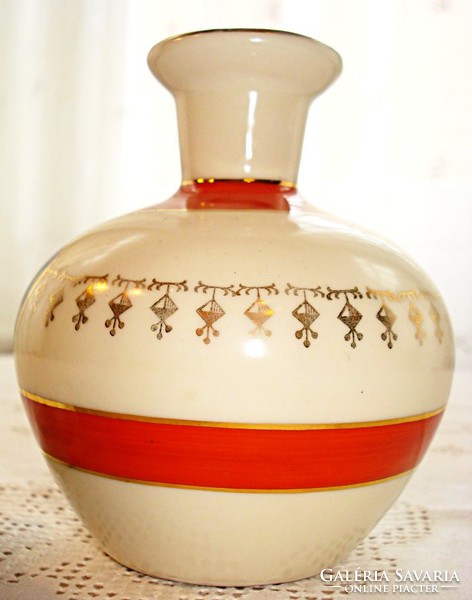 Szecessziós porcelán palack, antik életképpel díszített /parfümös/