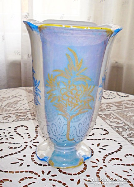 Old, unique, hand-painted drasche porcelain vase