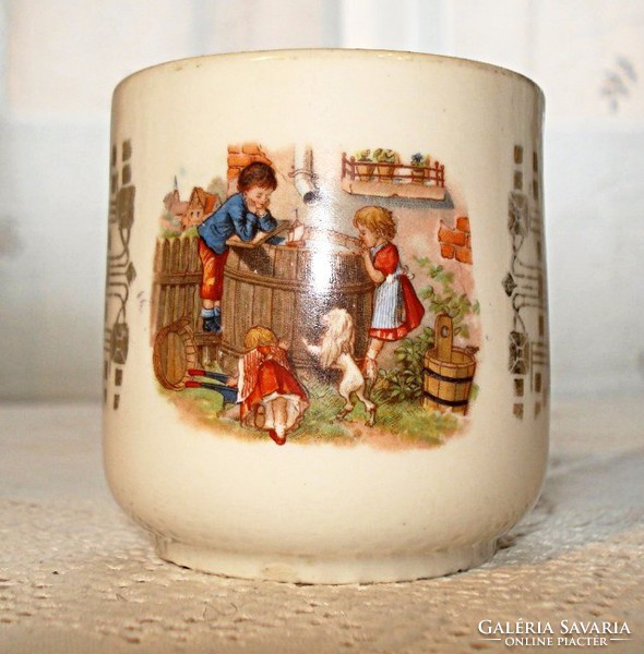 Art Nouveau small mug with children's pattern