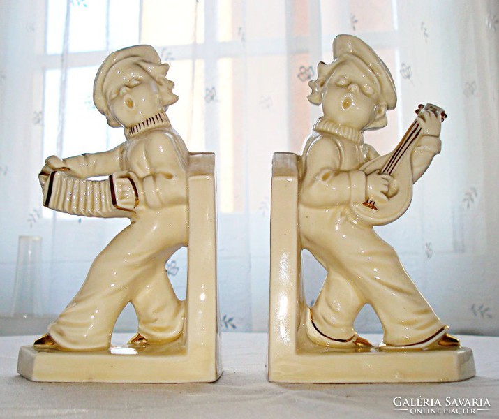 Pair of porcelain bookends