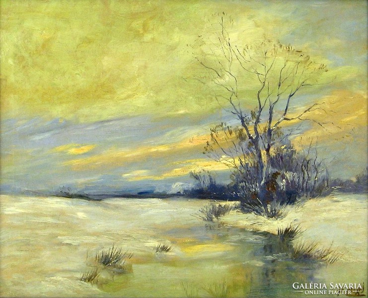 Magyar festő, 1920 körül : Téli táj