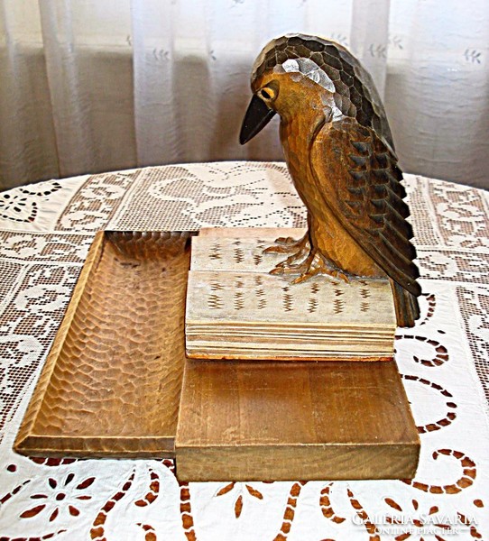 Art Deco madárral díszített asztali toll és ceruzatartó