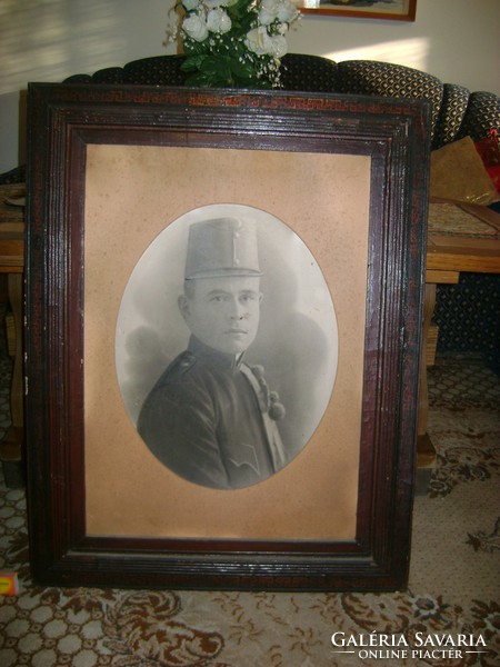 Antique soldier photo in contemporary frame - 86 x 67 cm