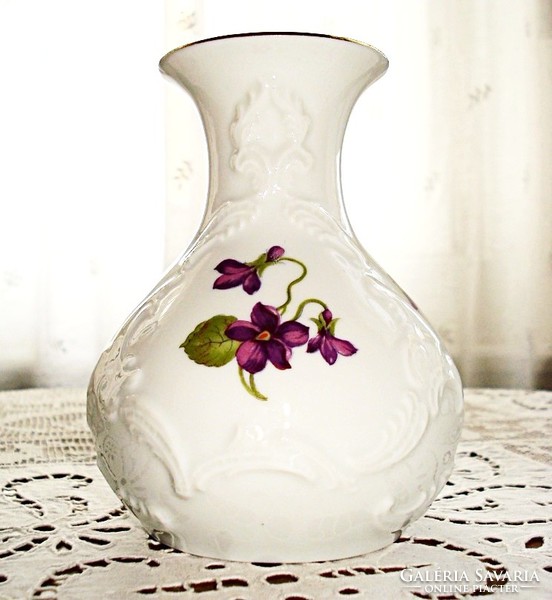 Hand painted vase with violet pattern