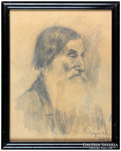 Csapó M. jelzéssel : Férfi portré 1905