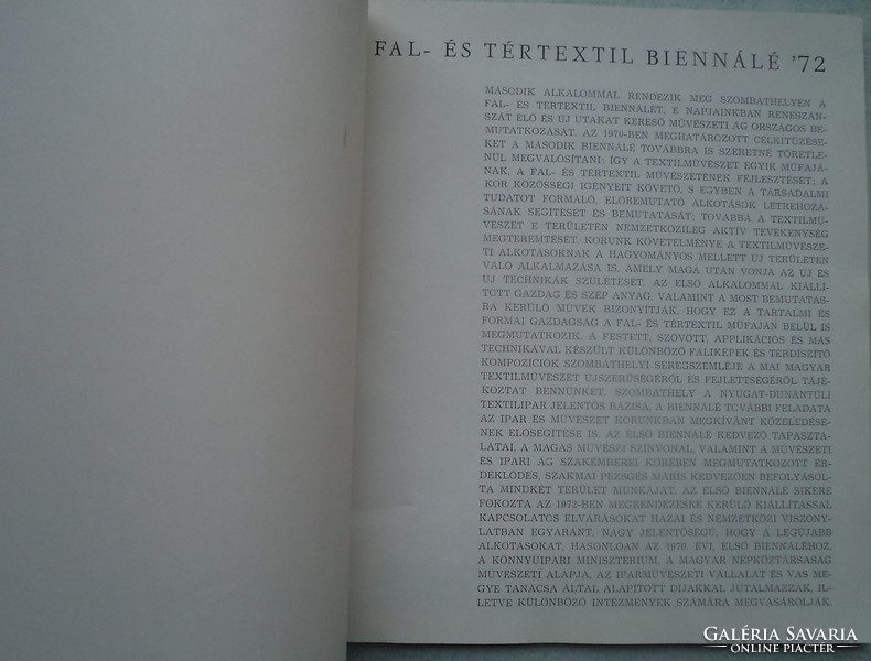 II. Fal - és Tértextil Biennálé '72 Szombathely (autogrammok)