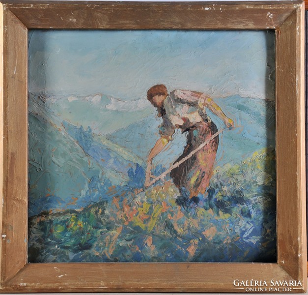 Ismeretlen művész: Kaszáló férfi,1920 k.