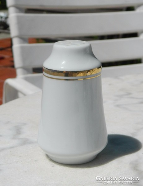 Aranyszegélyes klasszikus porcelán asztali fűszeres - sószóró