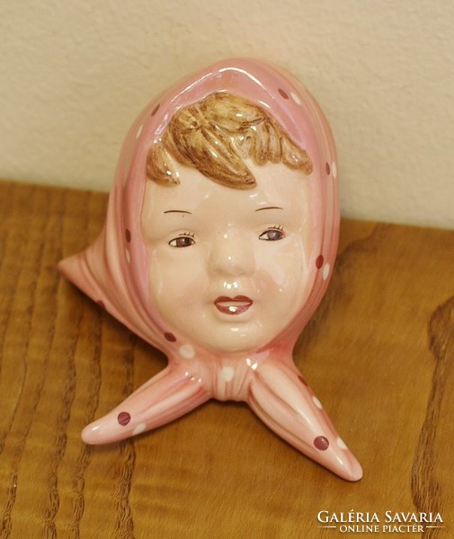 Art deco ceramic girl head