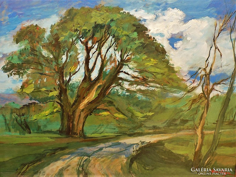 Weintráger Adolf (1927-1987) Öreg fák c. olajfestménye 90x70cm Eredeti Garanciával !!!!!