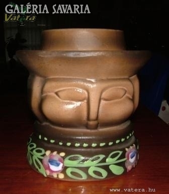 Very nice, marked ceramic - head flowerpot.