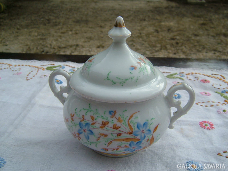 Antique hand-painted, numbered sugar bowl